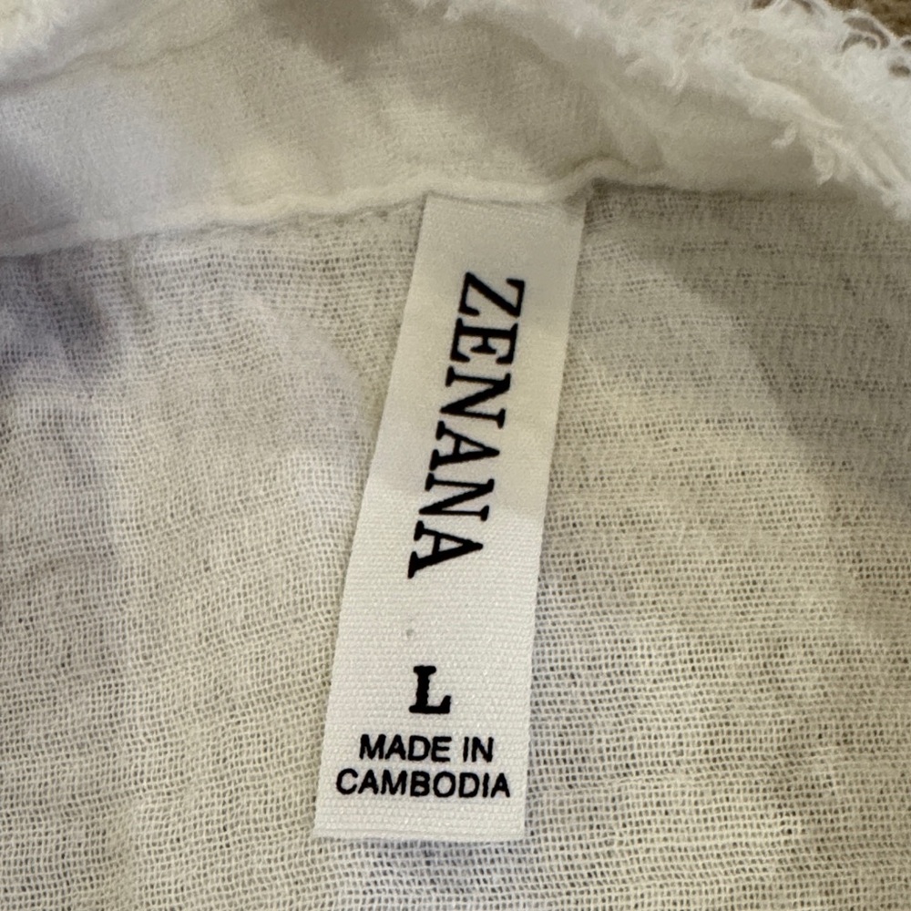 Zenana Outfitters Cream Textured Top - Picture 2 of 5